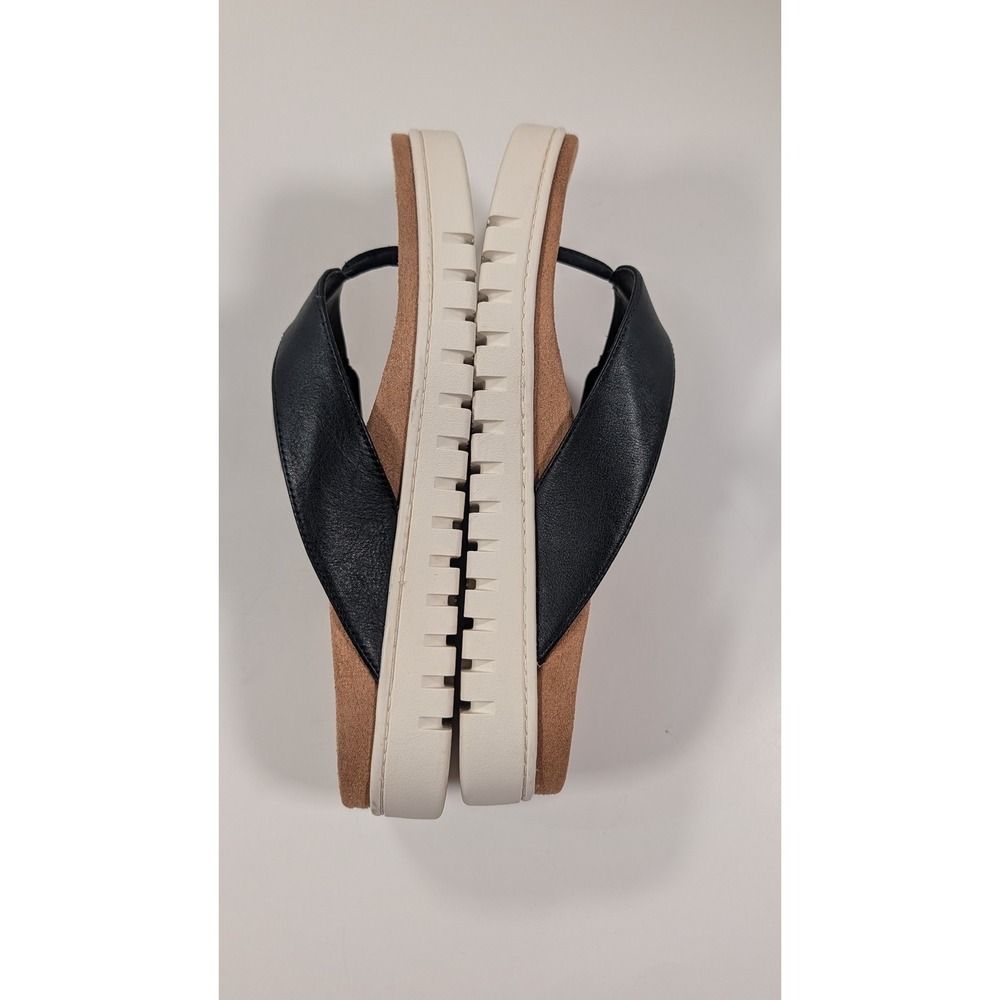 Vionic Uptown Marin Black Leather Platform Thong Sandals Buckle Women 8.5 - Picture 6 of 9